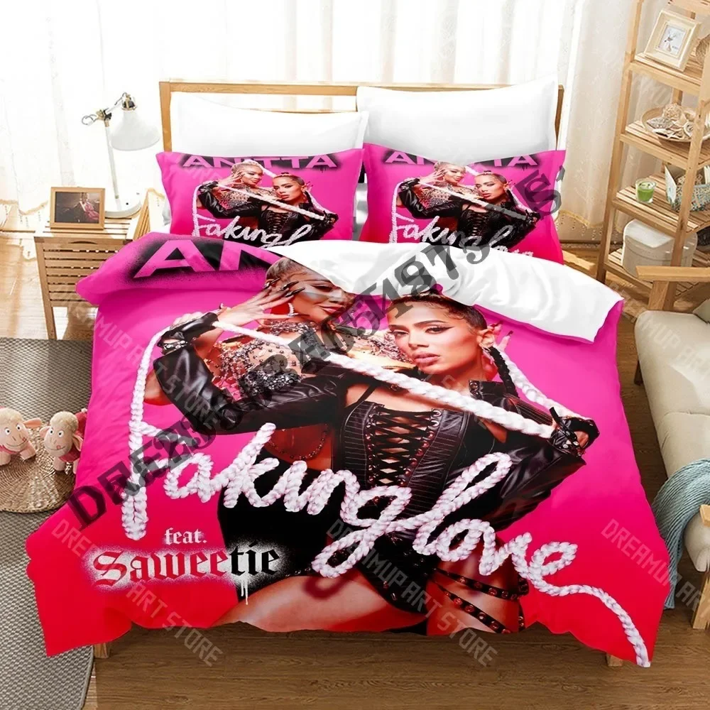 Conjunto de cama anitta com impressão 3d, conjunto de cama individual, gêmeo, queen, king size, adulto, criança, quarto, capa de edredom, impressão 3d, anime, folha de cama
