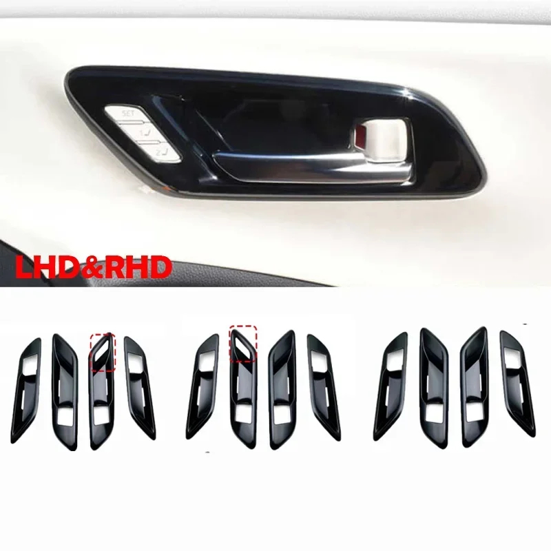 LHD RHD For Toyota Crown Cossover 2023 2024 ABS black Inner Door Bowl Panel Inside Handle Protector Cover Interior Accessories