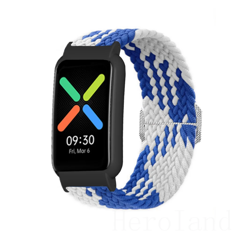 Nylon WatchBand Strap For OPPO Watch Free Wristband Braided Elastic Weave Bracelet For oppo free WatchStrap + protective case