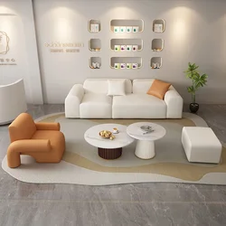 Nordic skórzane nowoczesne sofy wygodne relaksujące eleganckie luksusowe Puff Sofa miękki projektant Sofy Do Salonu meble do salonu