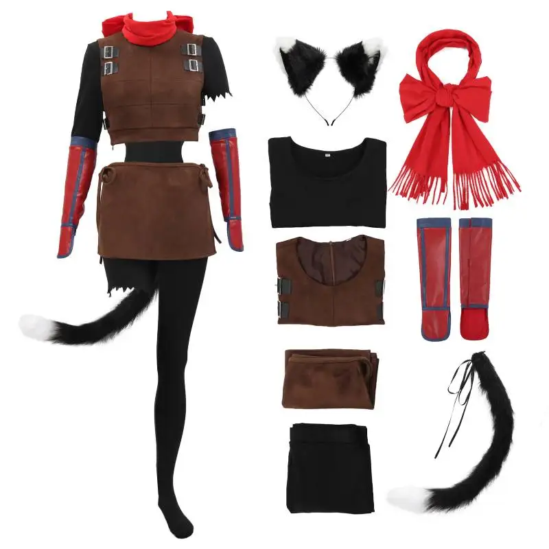 

WENAM Izutsumi Cosplay Costume Outfit for Adult Women Halloween Party Izutsumi Cosplay Short Top and Vest with Apron and Pants
