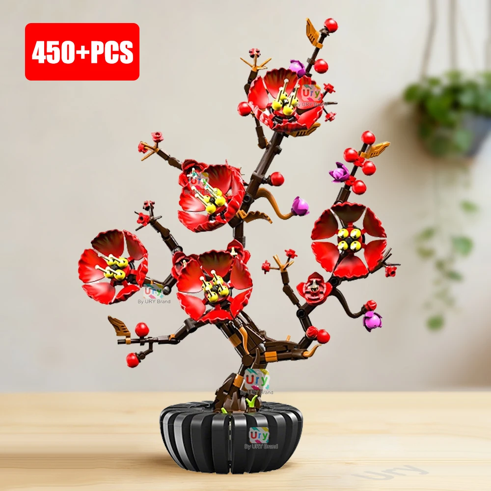 

Набор строительных блоков MOC 3D: Цветы (Райская птица, Гибискус, Цветущая слива, Хризантема) – Декоративный конструктор, игрушка-подарок для девочек