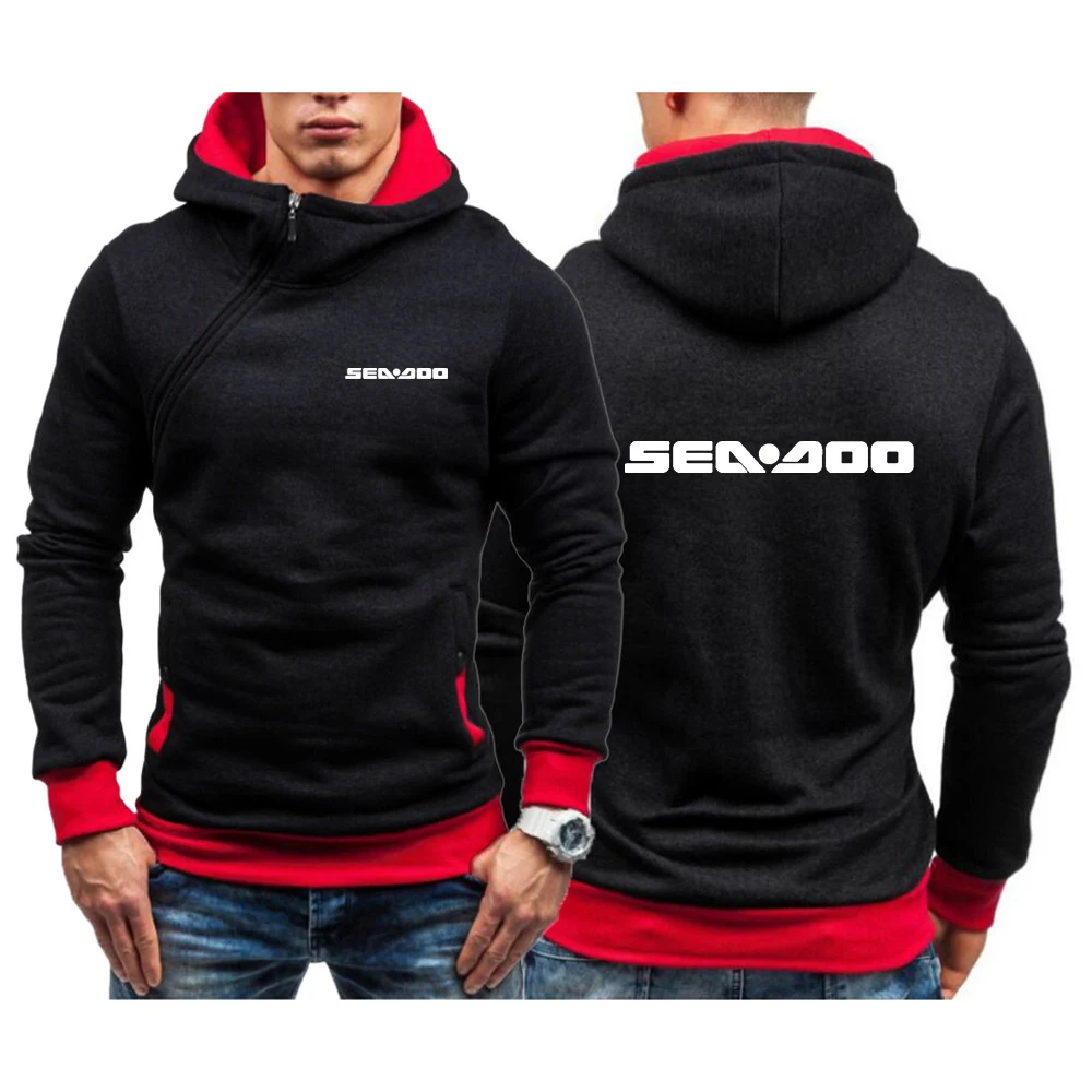 

2023 New Sea Doo Seadoo Moto Printed Hoodie Men's Diagonal Zipper Long Sleeve Sweatshirts Casual Pullover Streetwear Sweatshirt