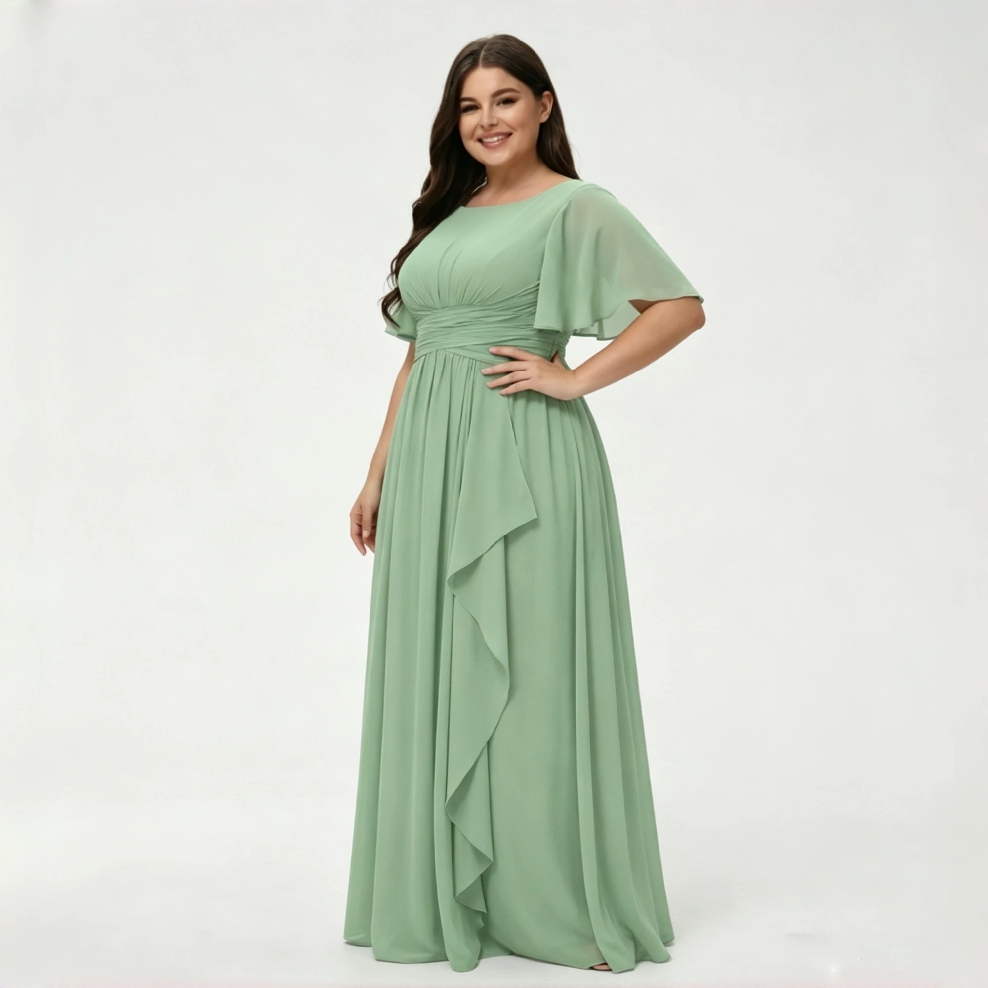 plus-size-chiffon-bridesmaid-dress-ruffle-short-sleeve-a-line-wedding-guest-mother-of-bride-evening-party-formal-dress