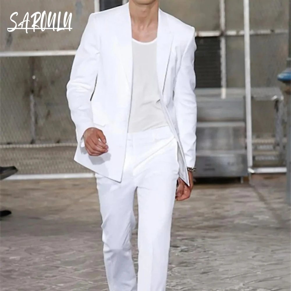 

Decent Peak Lapel Suit Set For Man, Two Pieces, 20 Colors, Plus Size Tuxedo, Simple Classic Interview Banquet Outfit, Groom Wear