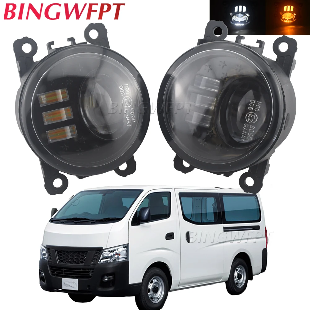 2in1 Car Front Fog Light Assembly LED Fog Daytime Running Lamp DRL 12V For Nissan NV350 Caravan Urvan E26 Facelift 2018 2019