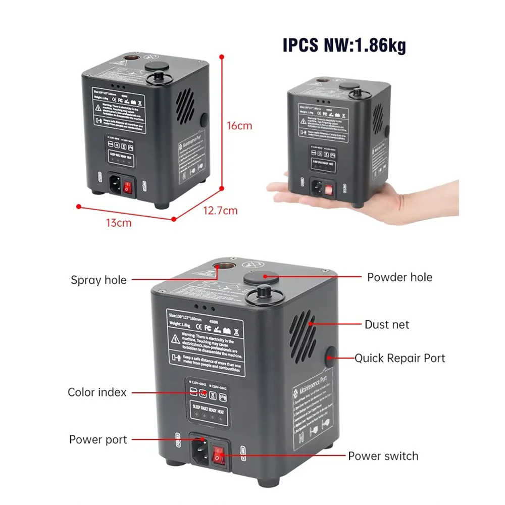 Portable 350W Cold Spark Machine Remote Control Electronic Stage Effect DJ Light Device for Wedding Party Event