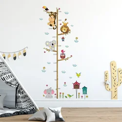 Lovely Animals Chart Wall Sticker Monkey on Tree Branch Growth Kids Room Decoration Children Height Measure Child Height Measure