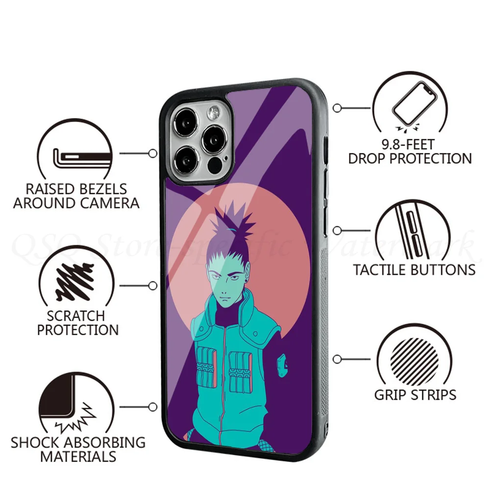 1pc-Naruto-shippuden-shikamaru Phone Case Strong Magnetic For IPhone 15 14 13 Pro Max 11 12 Mini Alex Mirror For Magsafe