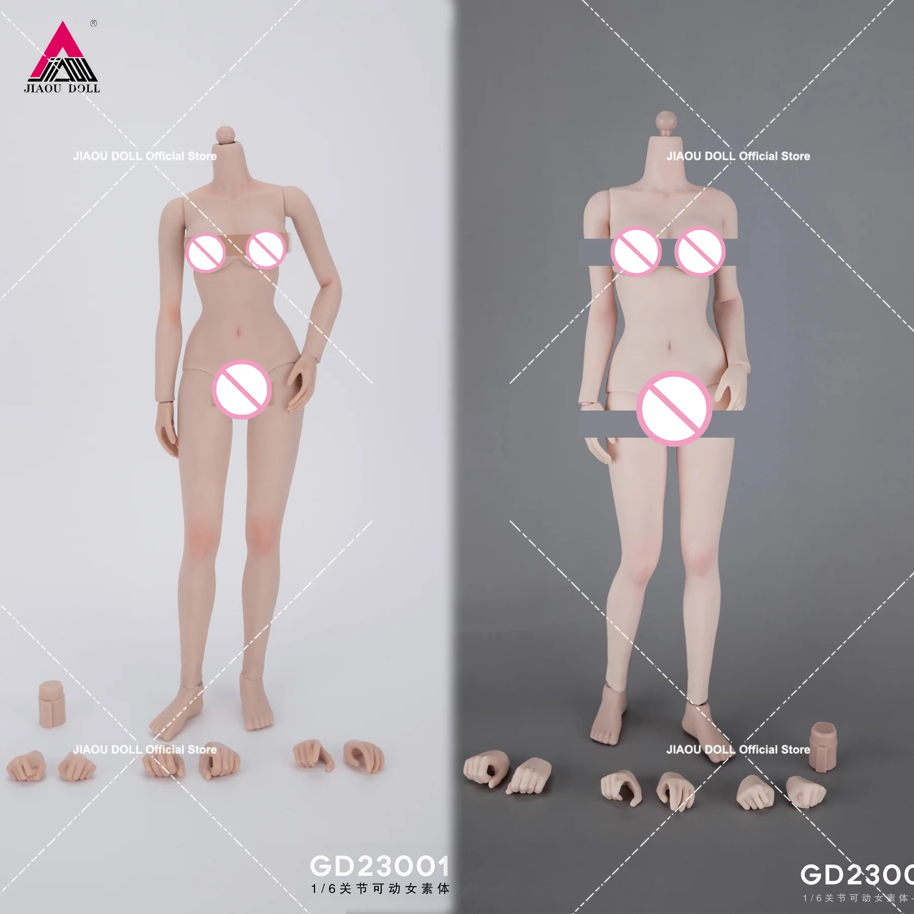 

GDTOYS GD23001 GD23002 1/6 Female Super Flexible Big Busts Arm Leg Seamless 12'' Suntan Pale Soldier Action Figure Body Doll