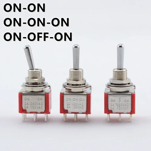 1 pieza ON-ON / ON-OFF-ON /ON-ON-ON DPDT Mini interruptor de palanca para guitarra eléctrica o bajo CN (origen)