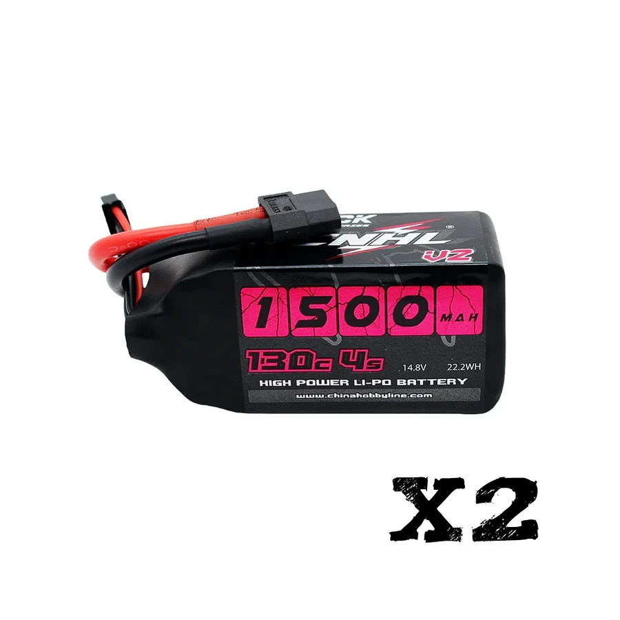 Bateria lipo cnhl 4S 14.8v, 2 peças, 1300mah 1500mah 130c com plugue xt60 para avião fpv drone quadcopter helicóptero hobby