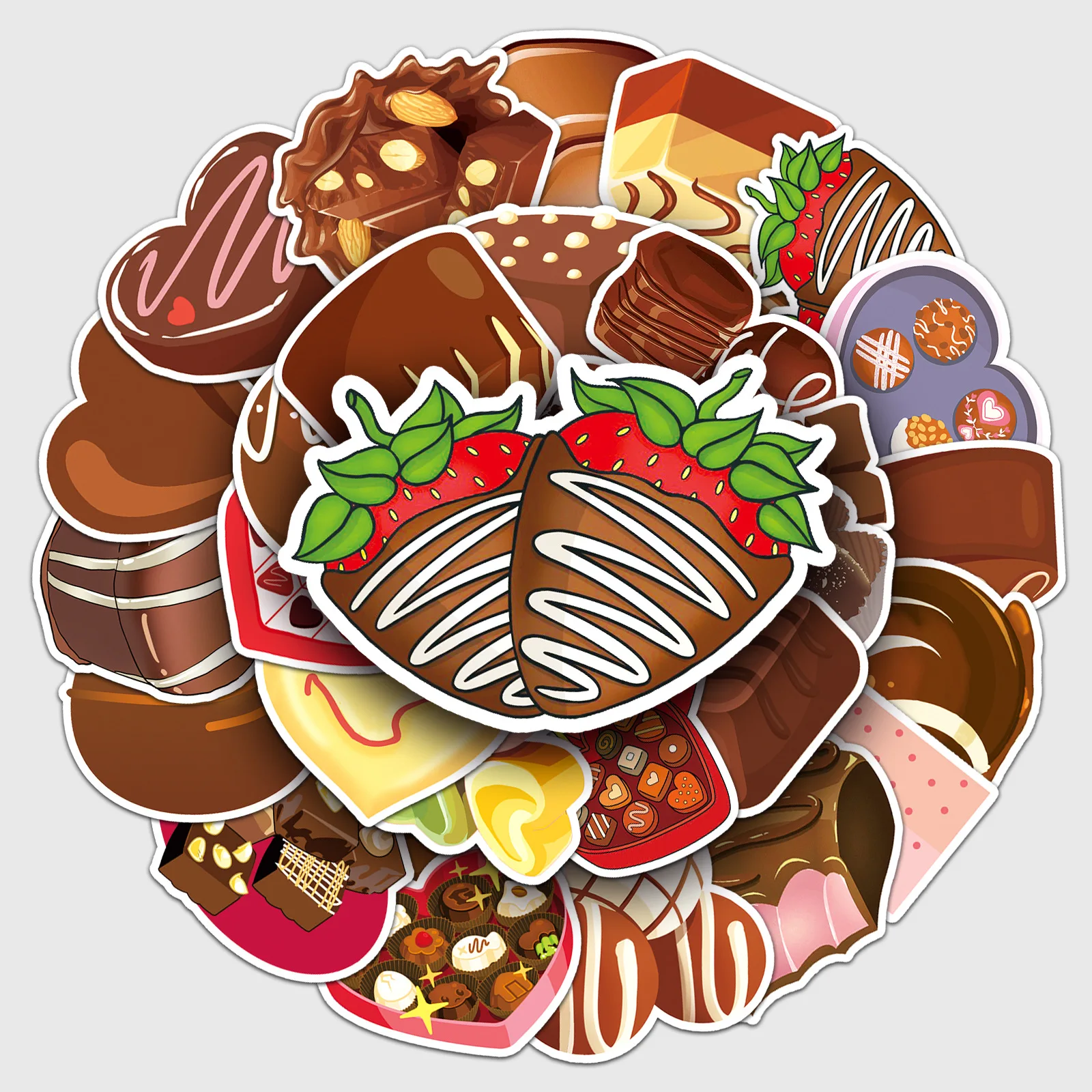 

50PCS Cartoon Dessert Chocolate Sticker Waterproof Graffiti Decal Kids Toy Gift Personalized Funny Decorative Skateboard Diary