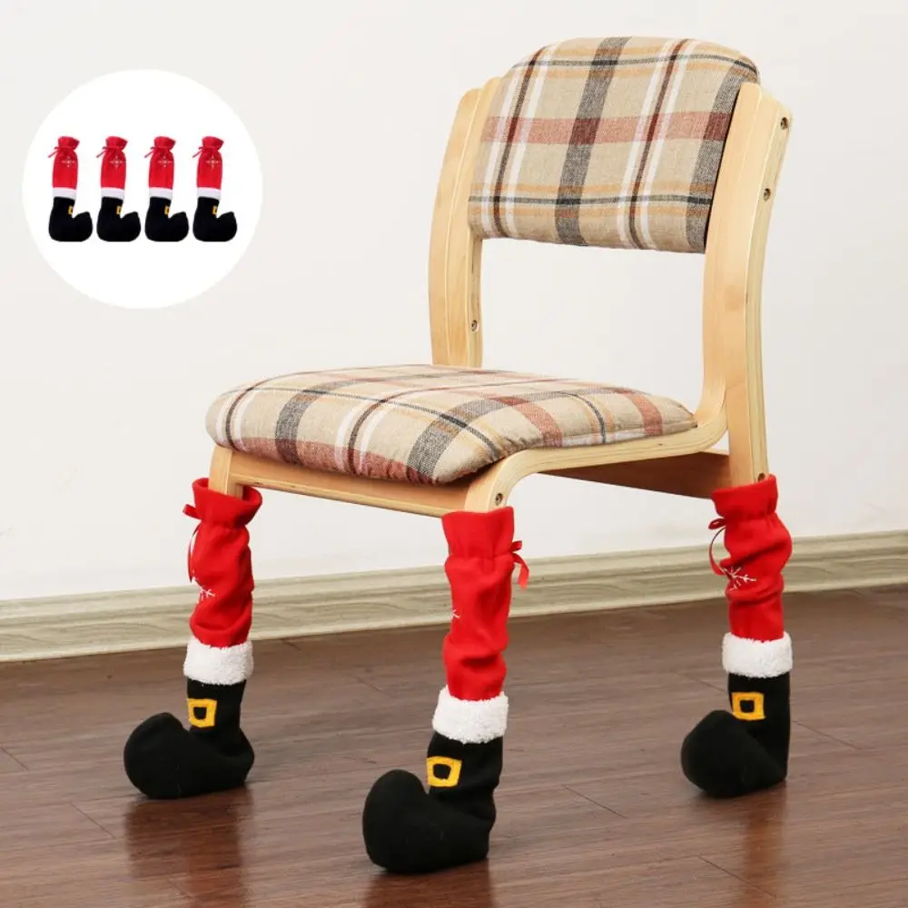 Anti-slip Christmas Chair Foot Covers New Year Decor Polyester Christmas Ornament Table Feet Christmas boots Table Chair Leg