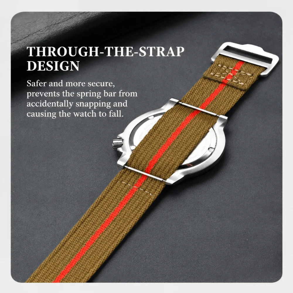 20mm 22mm Universal Nylon Watch Strap Hook Loop Fastener Quick Slip Through Universal Wristband Waterproof Adjustable