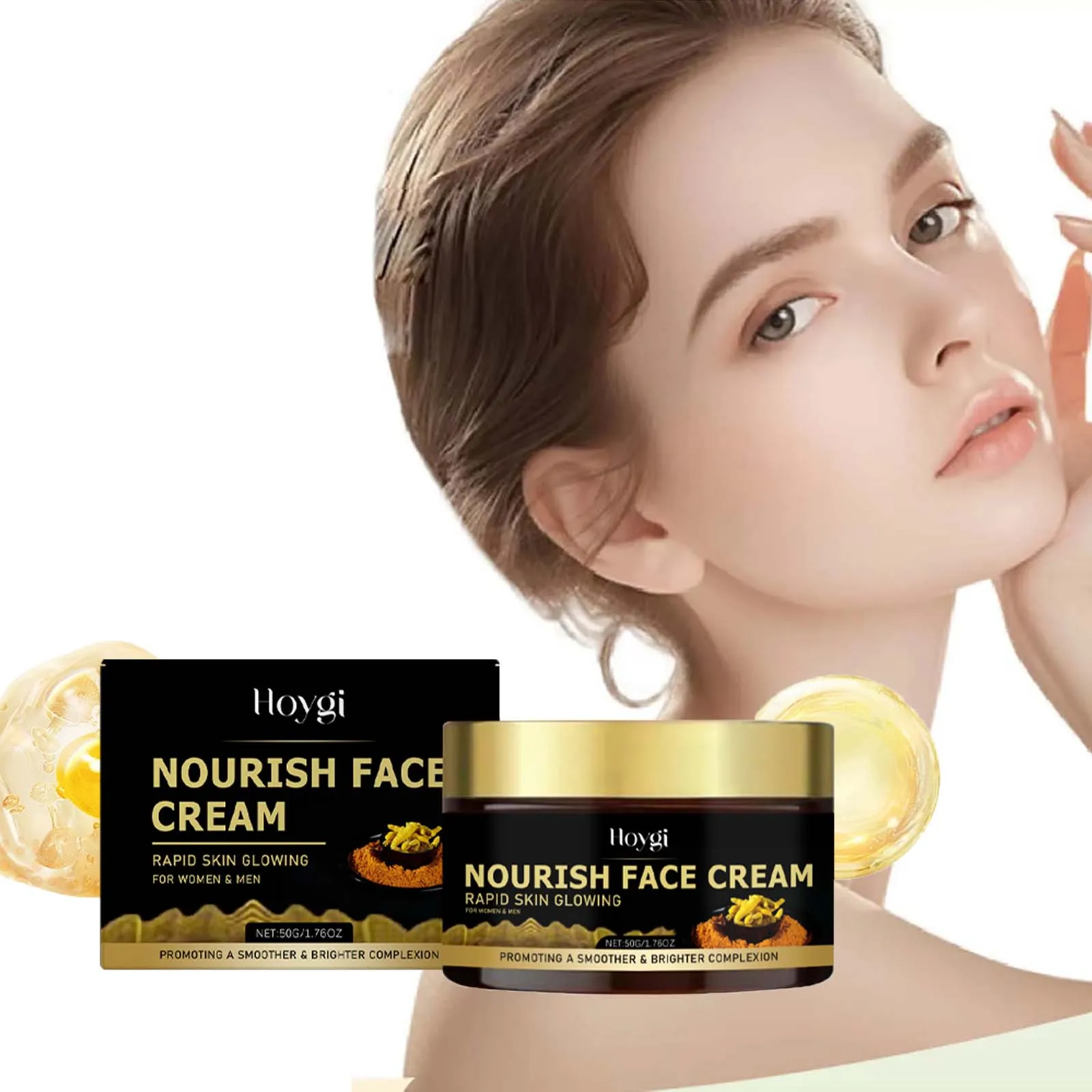 Turmeric Face Cream Moisturizing Nourishing Smooth Facial Skin Firming Improve Dullness Shrink Pores Brighten Skin Tone Creams