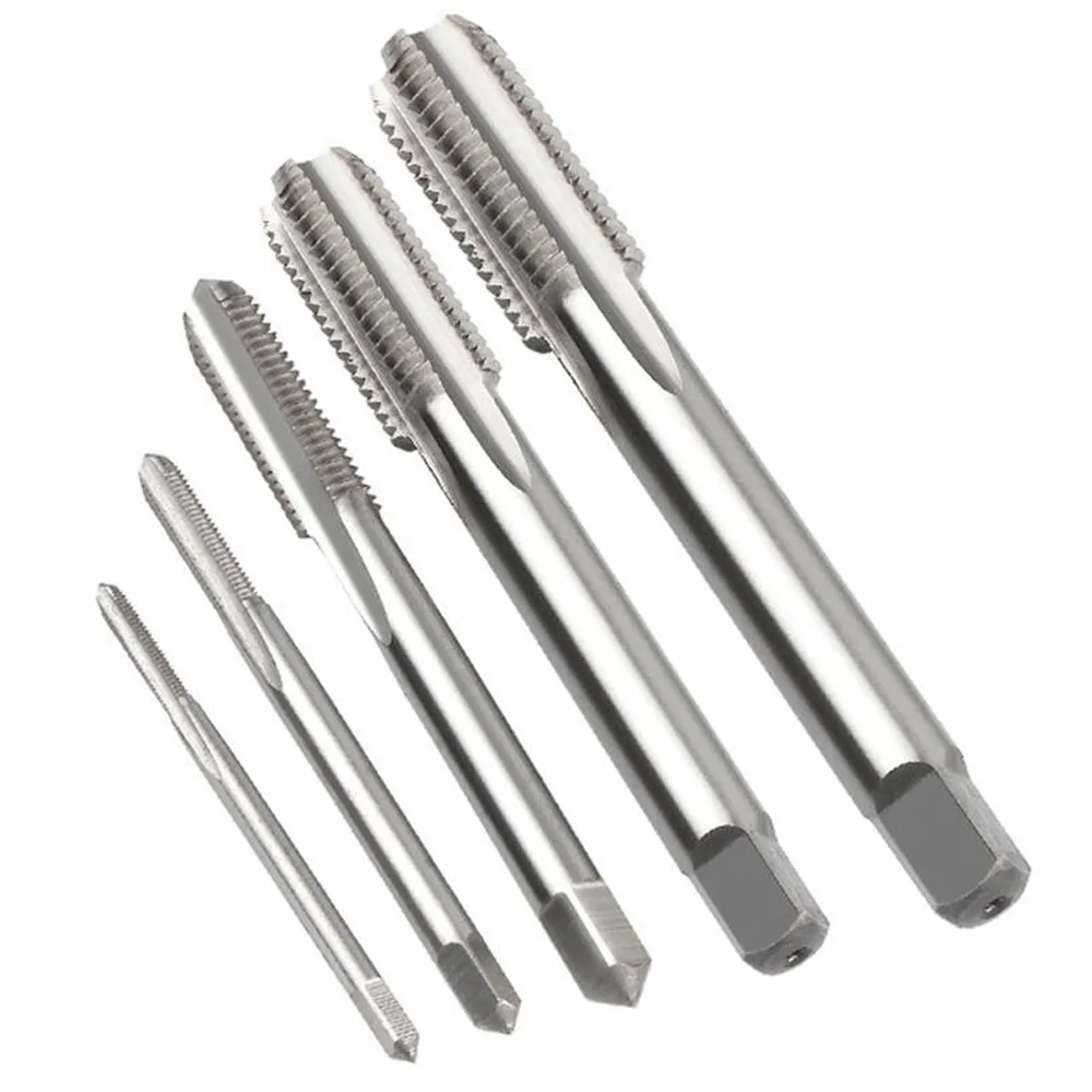 5pcs Hand Straight Groove Thread Tap M3 to M8 Quick Tapping and Durable Metric Thread Screw Taps Hardware Tool Set