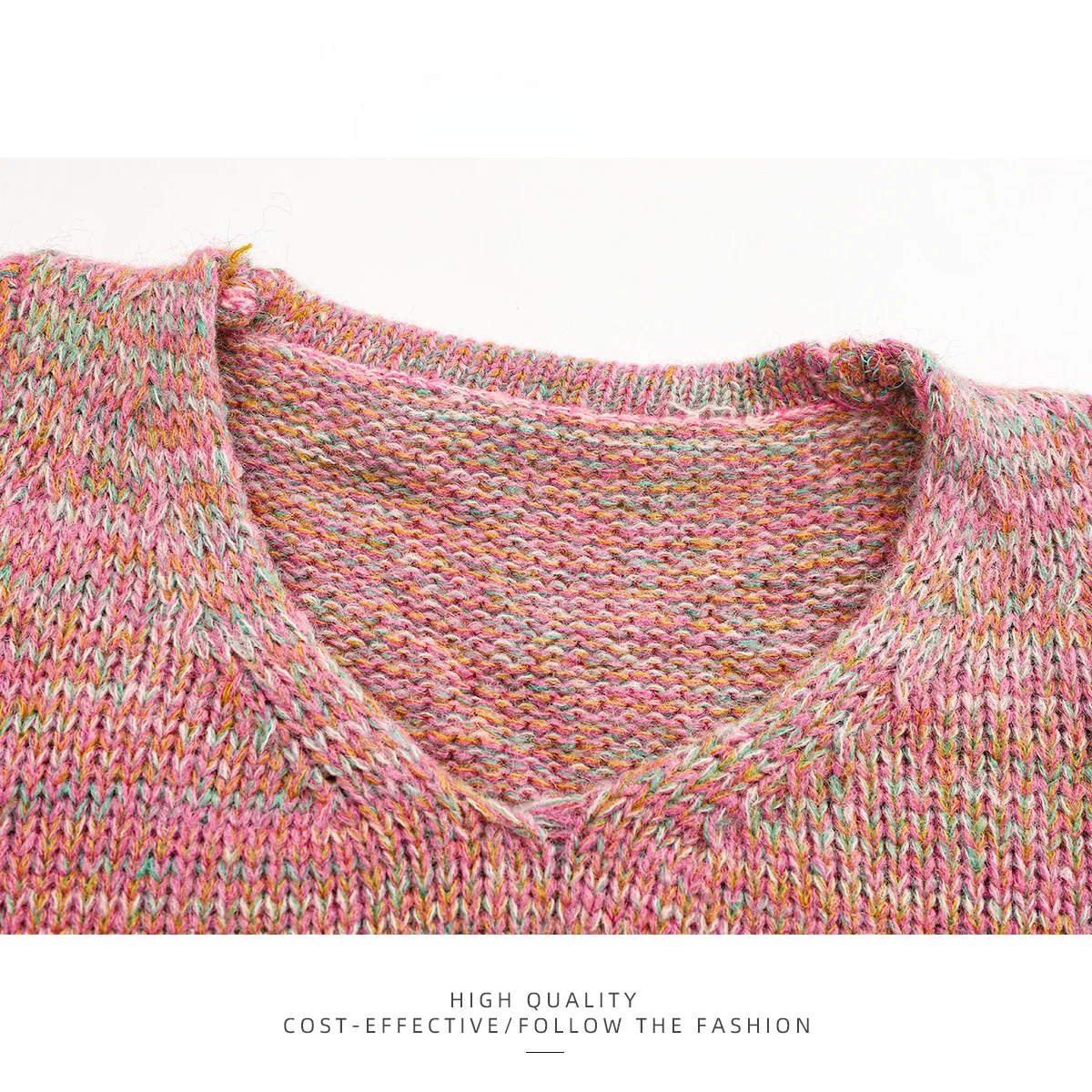 PAIXIANG خمر الحلو adient اللون سترة V-ne المرأة فضفاضة محبوك سترة الخريف الشتاء مريحة التخسيس Sle #2