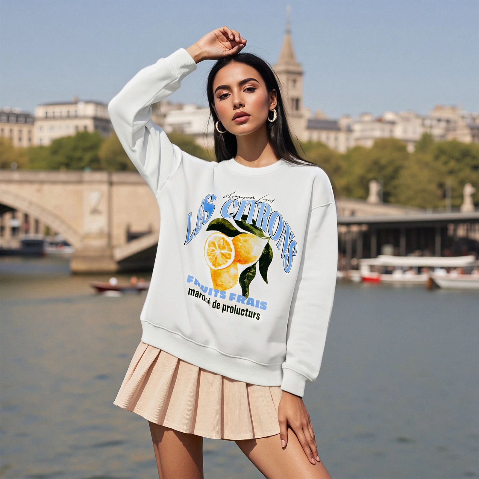 Sudaderas con gráficos Harajuku para mujer, jersey informal holgado de manga larga con cuello redondo, sudaderas informales, Tops, ropa de calle, primavera y otoño