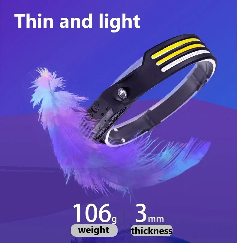 LED COB Sensor-Flutlicht Wiederaufladbare Arbeitsleuchte Stirnlampe Notfallbeleuchtung Outdoor Wasserdichte Camping- und Angellampe – Detail 10