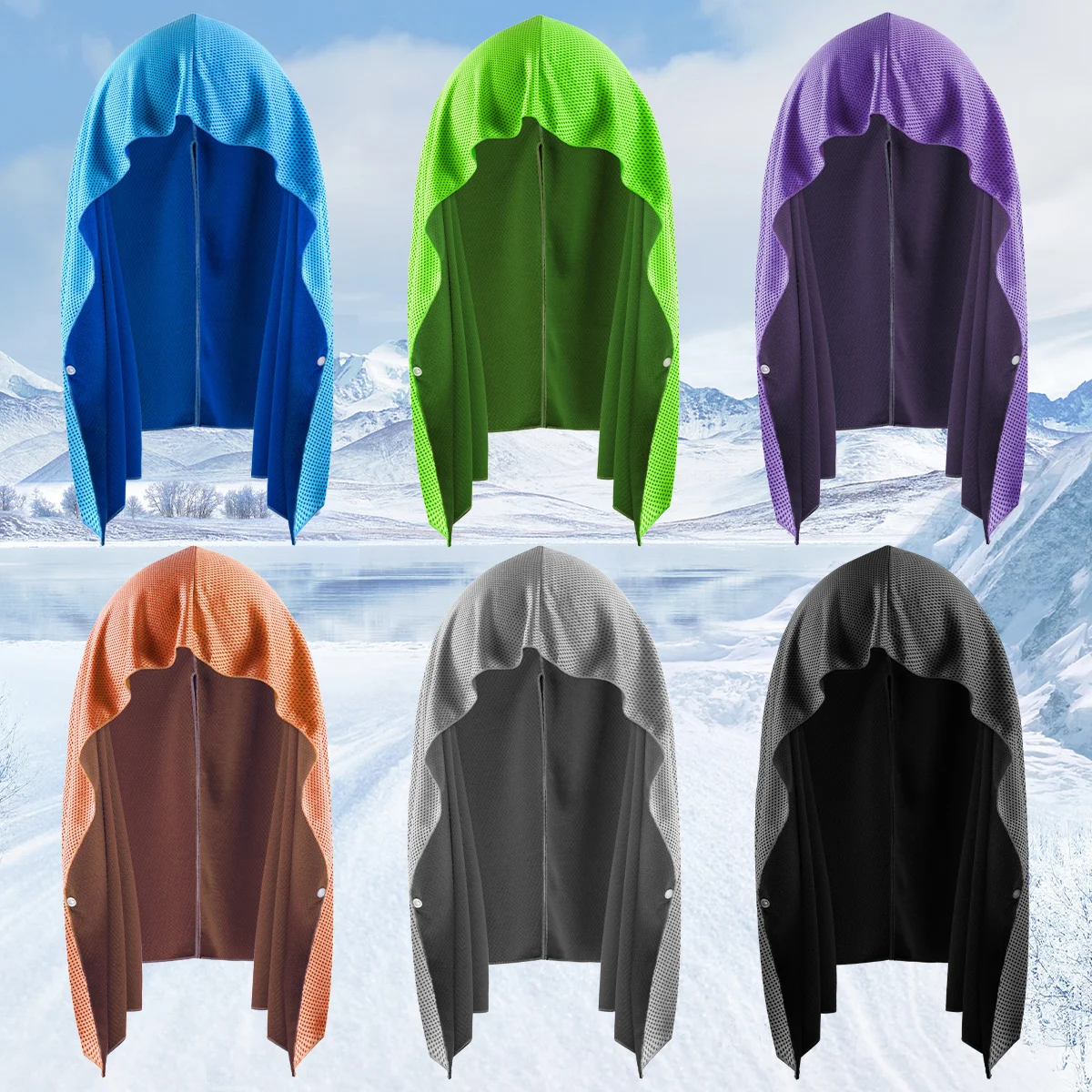 Cooling Hoodie Towel- Hood Towel, Evaporative Cool Technology, Cools Instantly When Wet, , Great for Sports, Fitness, Gym