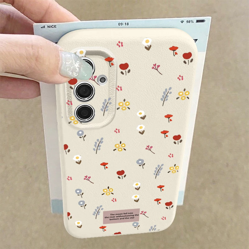 Kleine Blumenmuster Handyhülle für Samsung Galaxy A57 A37 A17 A56 A16 A26 A55 A15 S25 FE S26 S24 S23 S22 Ultra S25Edge Weiche Schutzhülle