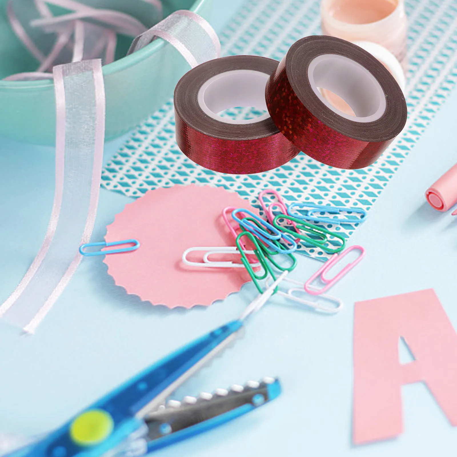 2 Rolls Glitter Effect Duct Tape Heavy Duty Thickened Strong Adhesive Multi-Function Tape for Metal Fabric Plastic Surfaces