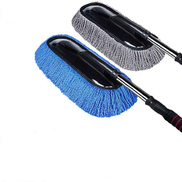 Car brush removable car wash brush telescopic flat wax brush wax drag cleaning brush car duster dust brush