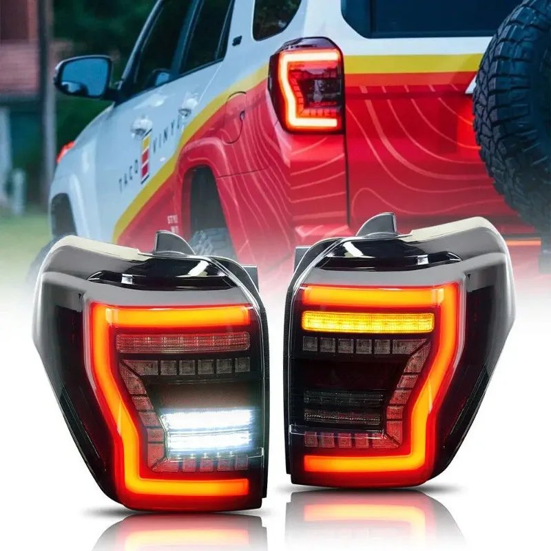 

Для Toyota 4Runner 2010-2022 светодиодные задние фонари, пара дымовых линз, последовательные задние фонари, левая и правая прямая посадка