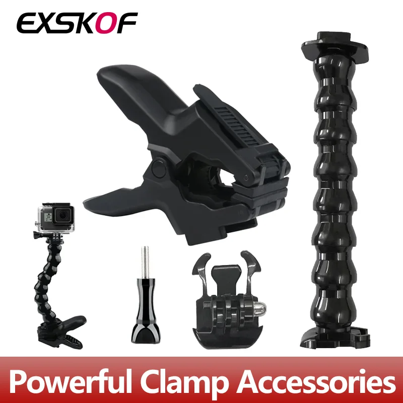 Powerful Clamp Quick Release Bracket 360 Degree Extended Arm For GoPro Hero 13 12 11 10 9 8 7 5 SJCAM insta360 DJI Action Camera