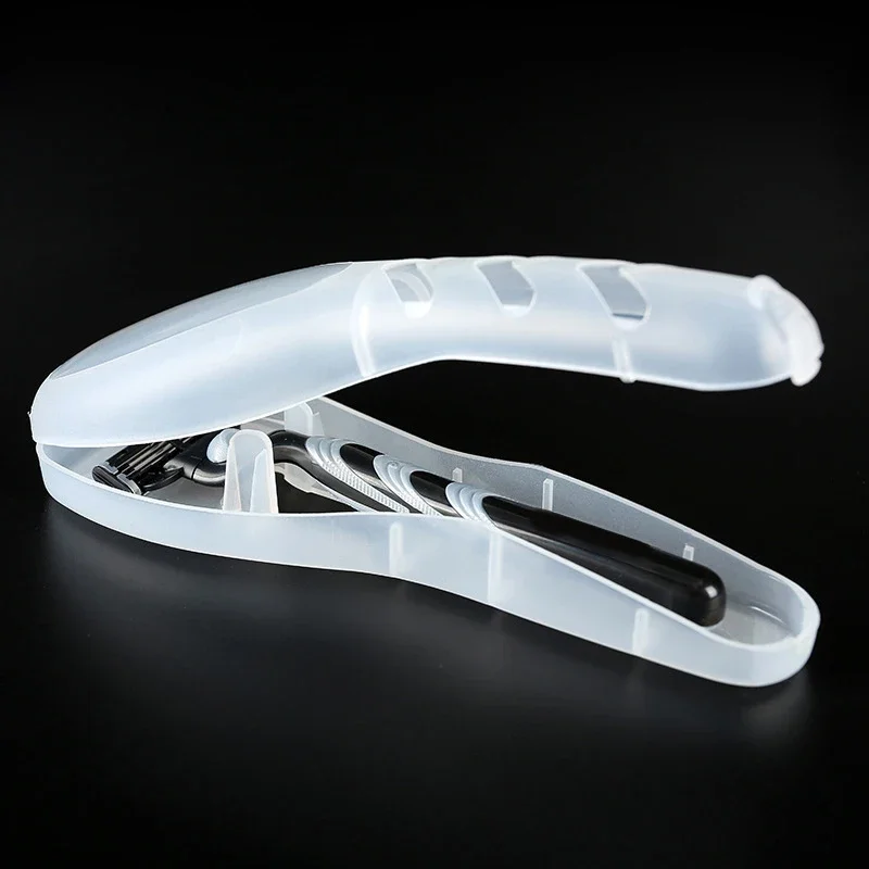 1/2/4 قطعة صندوق تخزين ماكينة الحلاقة البلاستيك الشفاف صندوق الحلاقة شفرات حامل المحمولة السفر الحلاقة حاويات صندوق الحلاقة الرجال