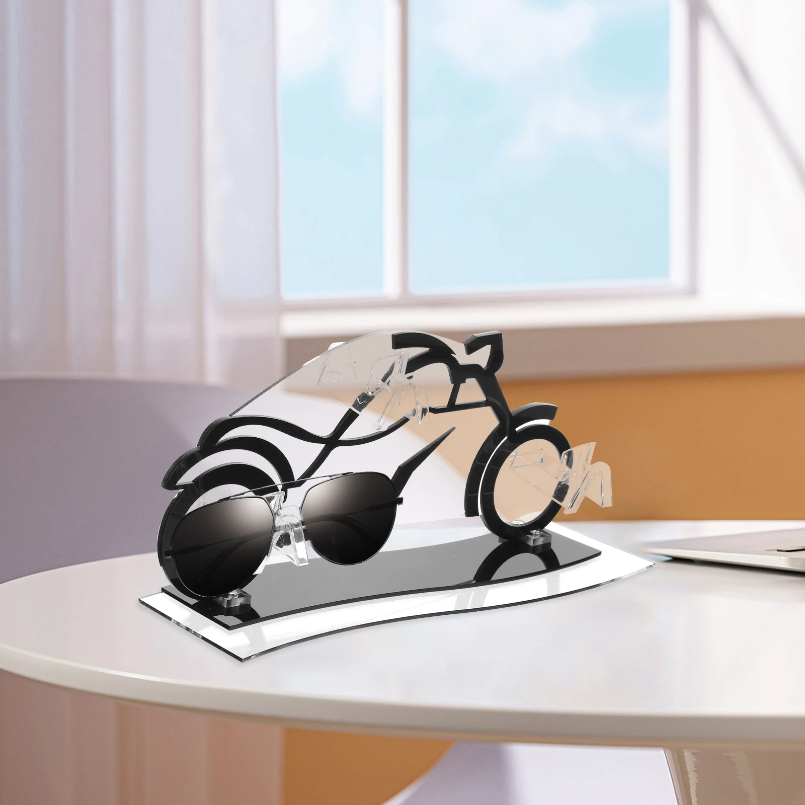 

Glasses Frame Holder Sunglasses Display Acrylic St Riser Motorcycle Shaped Rack Home Store Desk Decor Storage Solution