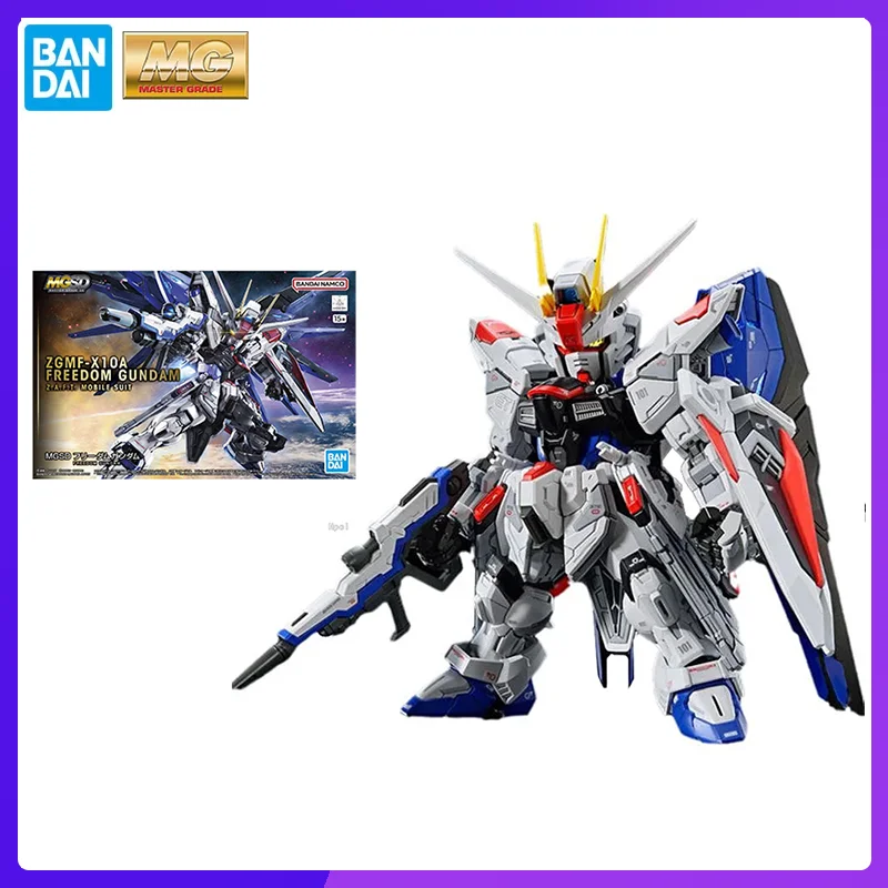 

In Stock Bandai MGSD SEED 11.5cm ZGMF-X10A Freedom Gundam Original Anime Figure Model Toys Boy Action Collection Assembly Doll