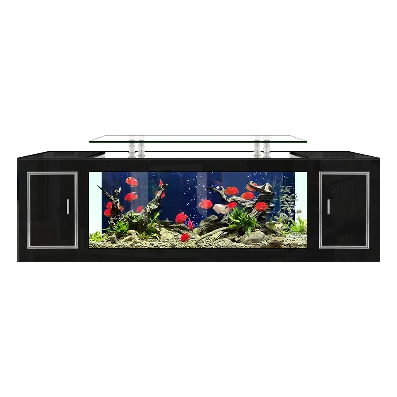 TV Cabinet Fish Tank Living Room Home Floor Large Ecological Glass Change Water Goldfish Turtle Jar