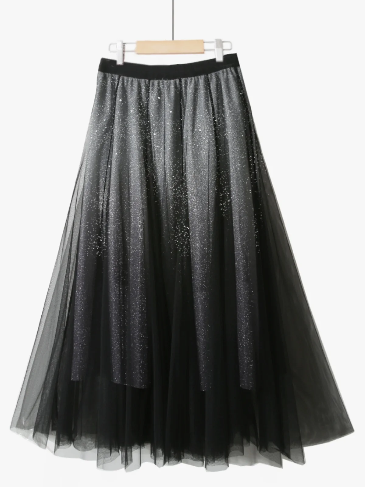 Mode femmes bling bling maille jupes élégante jupe en maille brillante