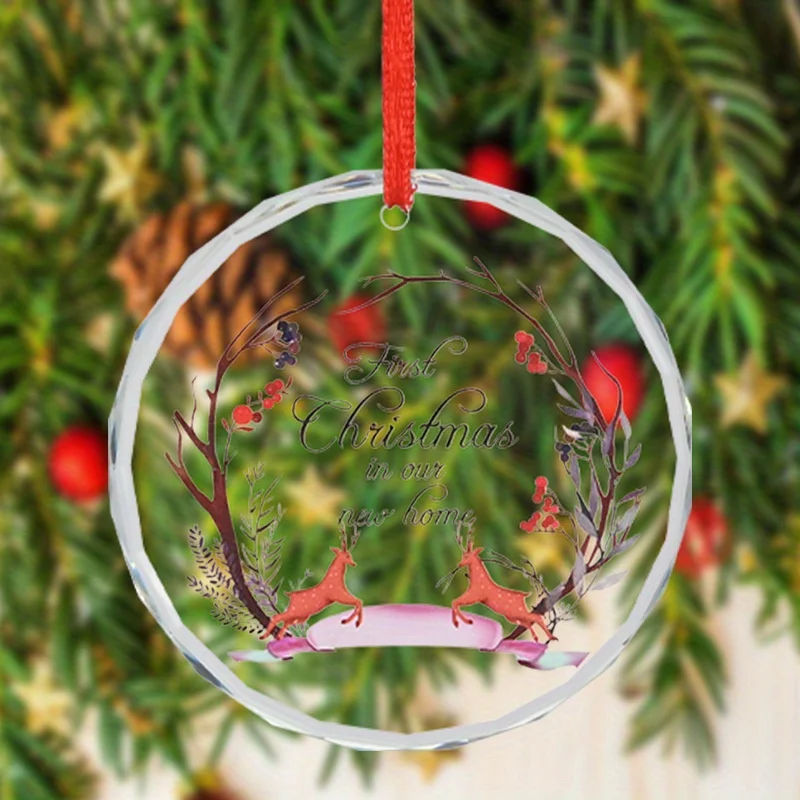 قلادة زجاجية ساحرة مقاس 3 بوصات من الأيائل الحمراء - مناسبة لعيد الميلاد وديكور السيارة وحقائب الظهر والمزيد - بما في ذلك الحبل #2