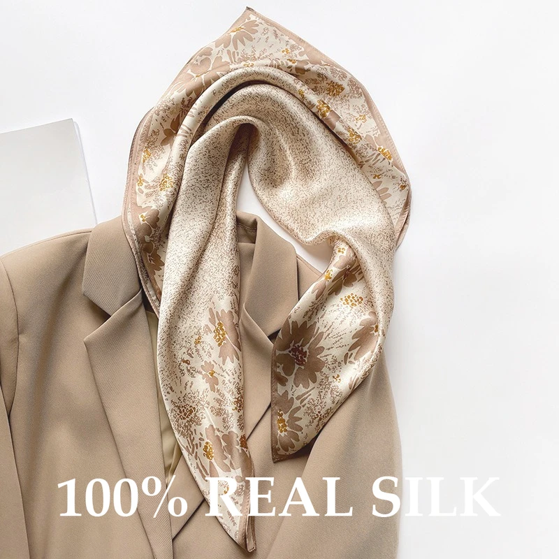 

Новый роскошный модный квадратный платок из 100% натурального шелка для женщин: шаль, фулярд, хиджаб, бандана с принтом, для шеи, для девочек, для ношения на руке, буфанда, эшарп