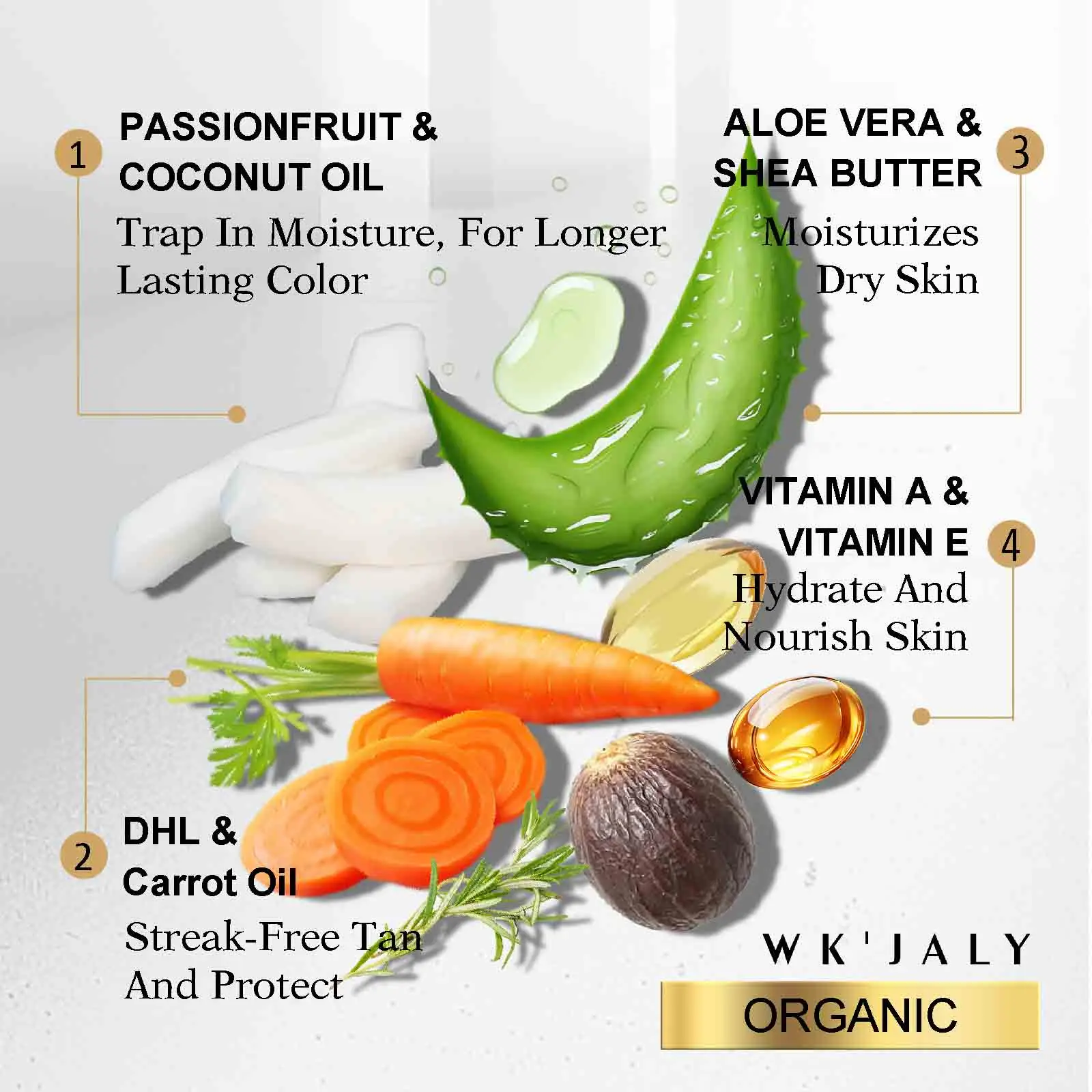 Kép 5: WK JALY Én Cserzés Oldat, Napfénytelen Cserzés, számára Félkegyelmű sun-kissed nézd, Fokonként Bőrmunkás számára férfiak, Nők, streak-free Bűvészkellék Barnára éget