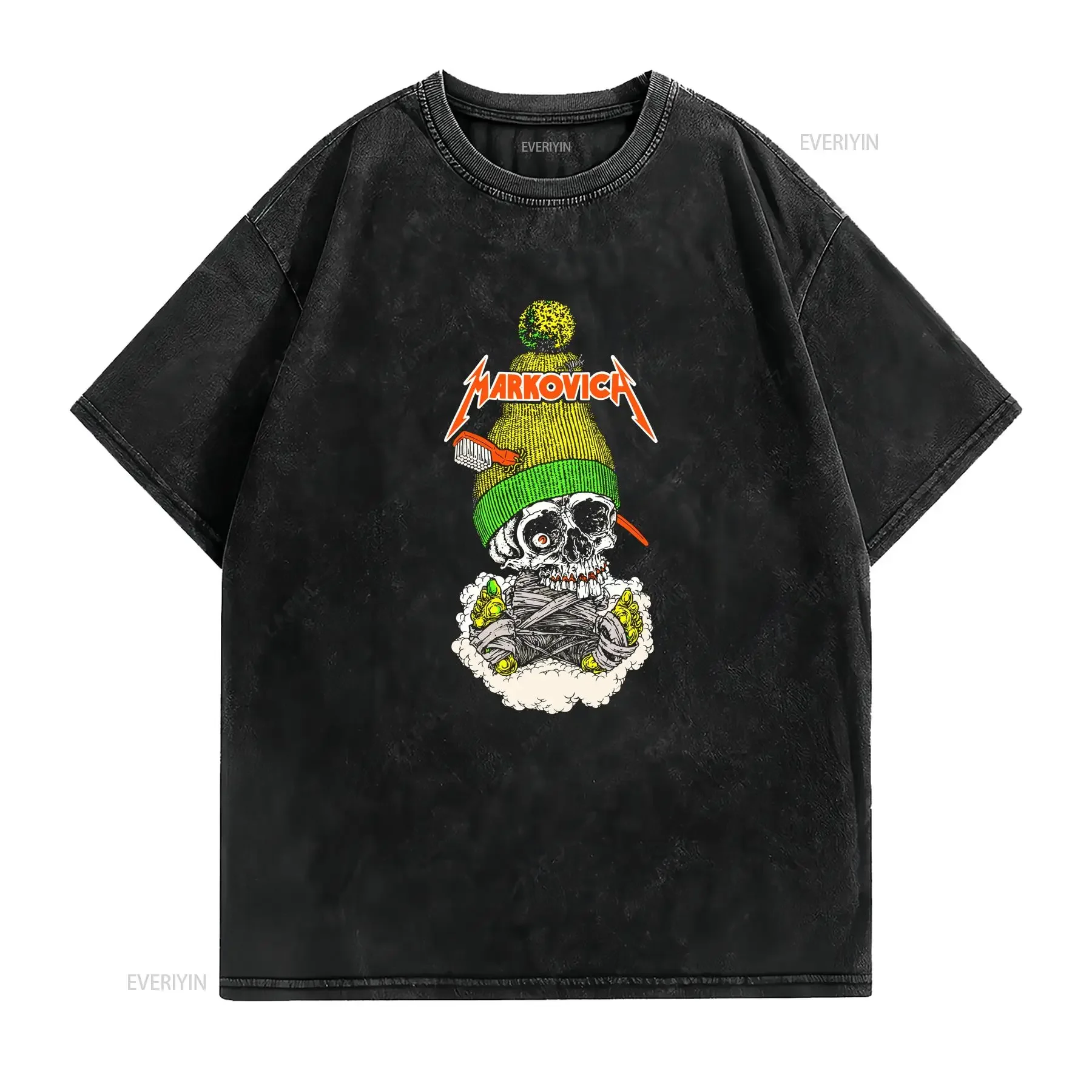 تي شيرت One O كريس ماركوفيتش Pushead مقاس قديم كبير فن التزلج بأكمام طويلة أو قصيرة جرافيك مغسول عتيق ناعم #2