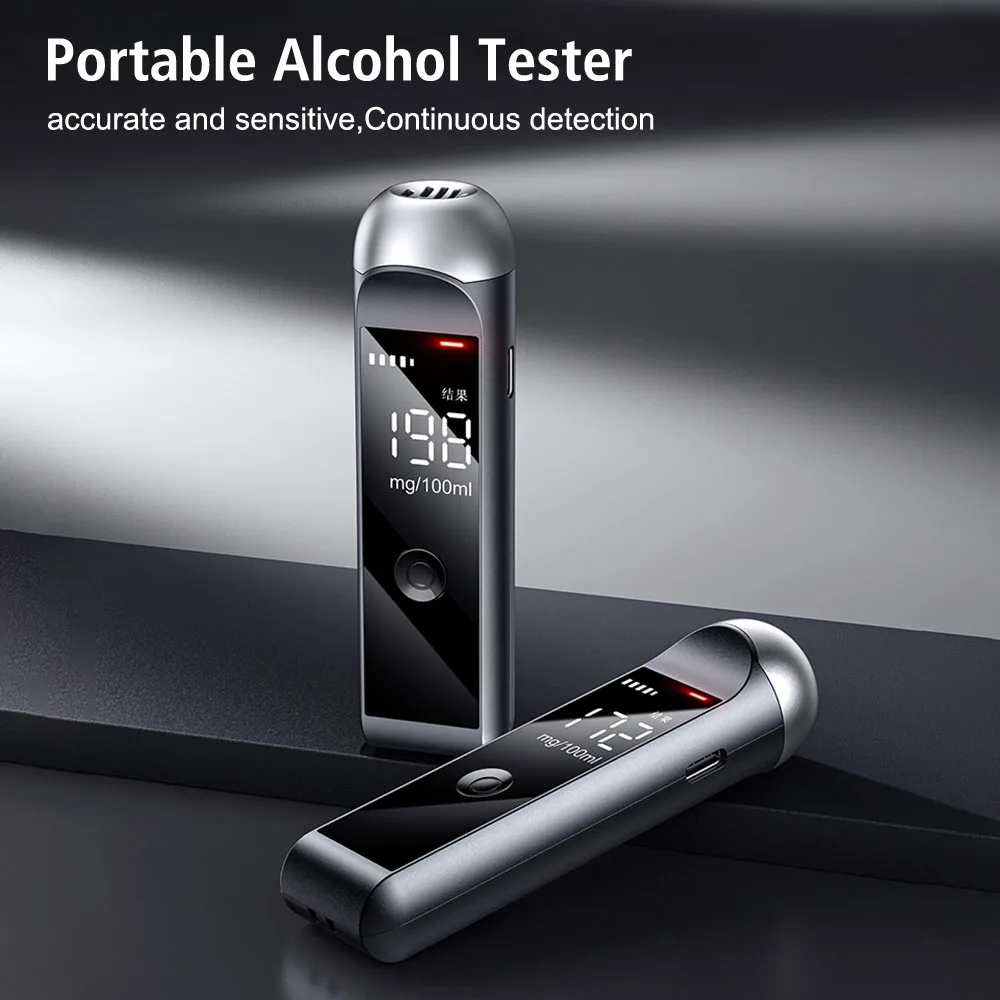 With Buzzer Warning Police Alcotester Portable 0-200mg/100ml Alcohol Tester Breathalyzer Digital LCD Display Alcohol Detector