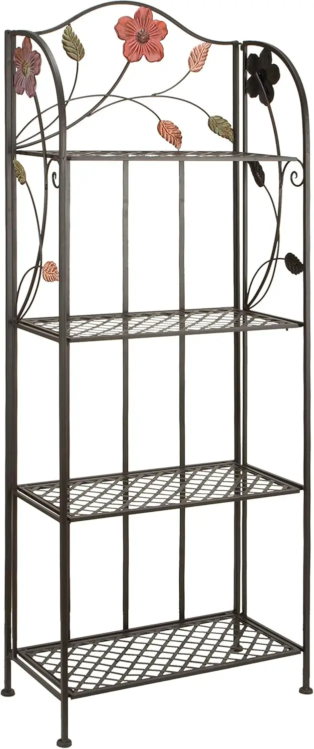 Outdoor Tall Folding 4 Shelf Bakers Rack, 25