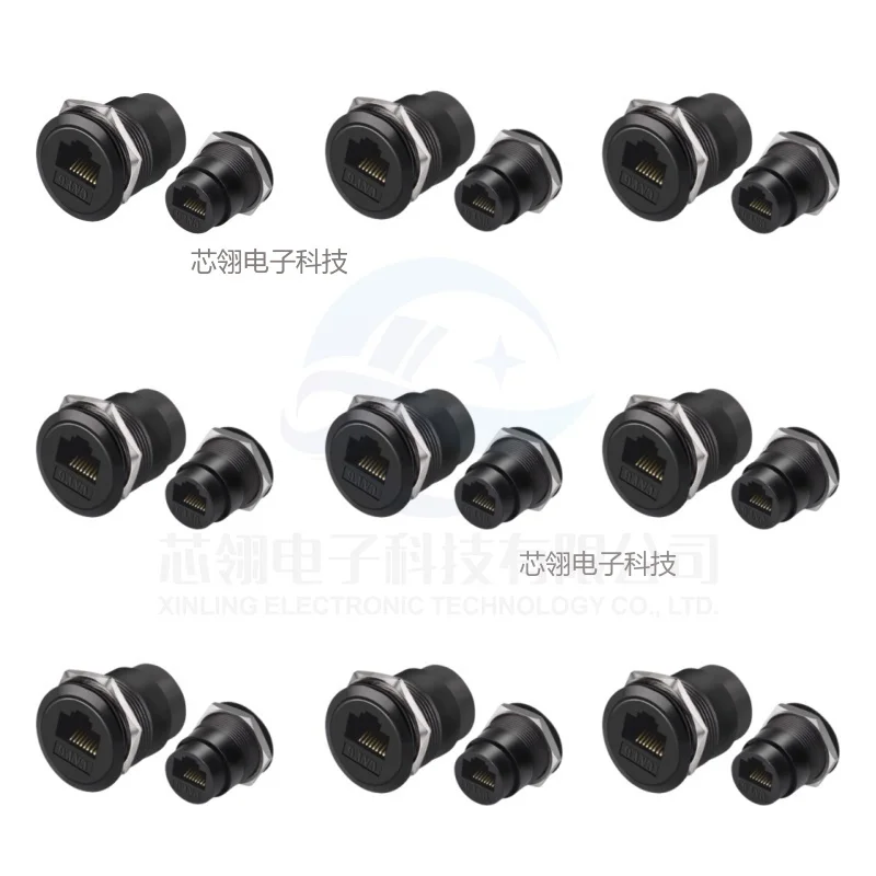 1Pcs Metal round socket D-type RJ45 through network USB2.0 USB3.0 connector panel HDMI CAT6 usb connector