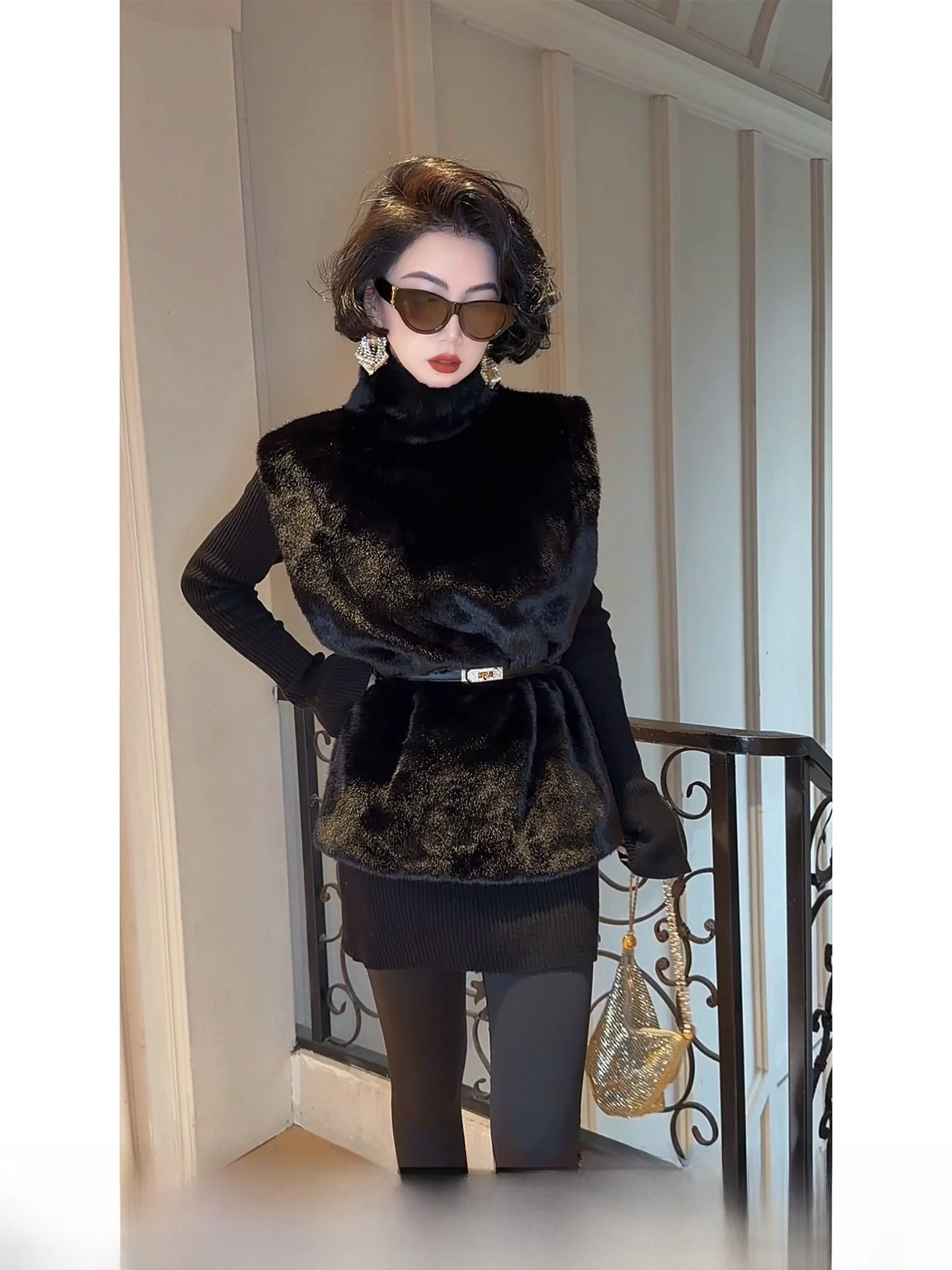 

LYXJ Evening Venus Women's Thiened Winter Faionable Eco-friendly Fur Vest 2025 New Arrival Warm High Collar Long Sve
