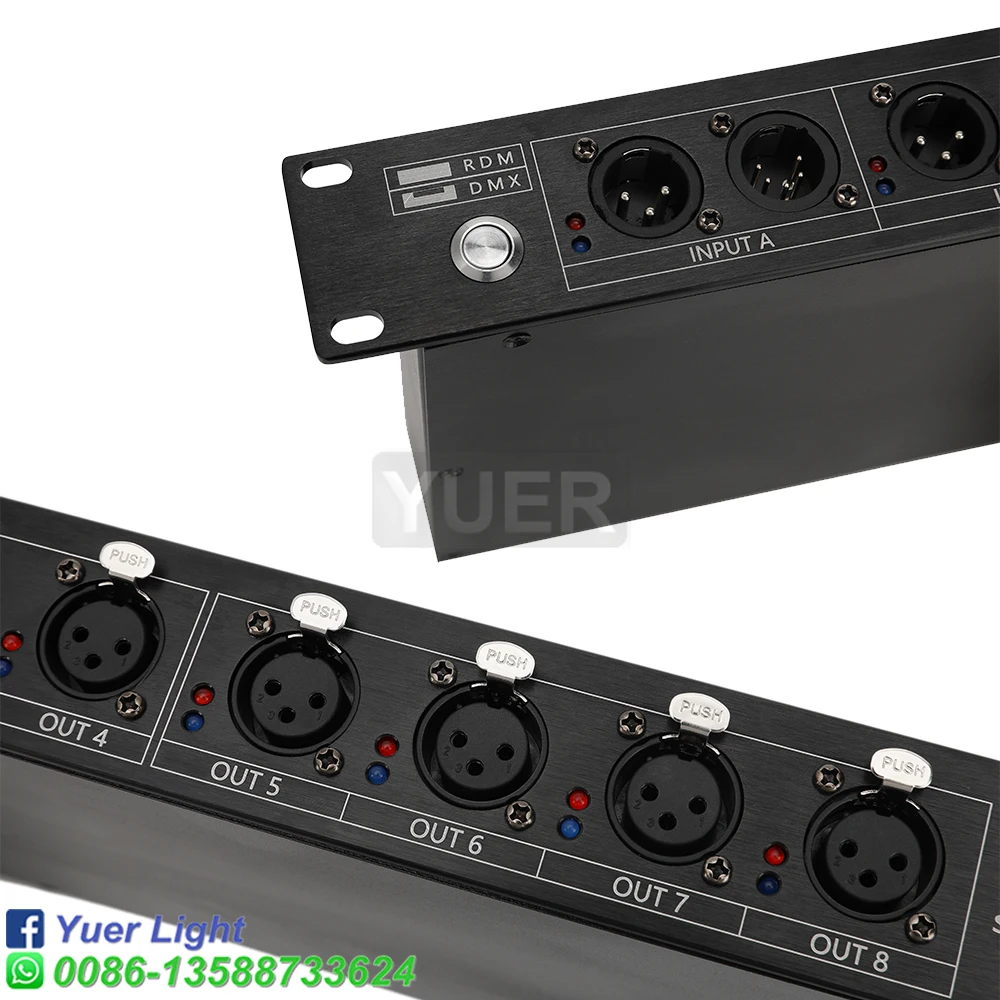 Imagem -04 - Palco Luz Controlador Distribuidor Rdm Dmx512 Splitter Amplificador de Sinal de Luz Way Distribuidor Dmx Equipamentos dj