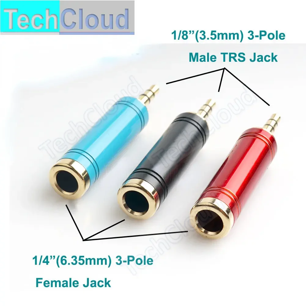 Gold Plating Audio Adapter TRS 1/8inch male to 1/4inch female. 3.5mm to 6.35mm Female Mono  Jack Stereo Hifi Mic Audio Connector