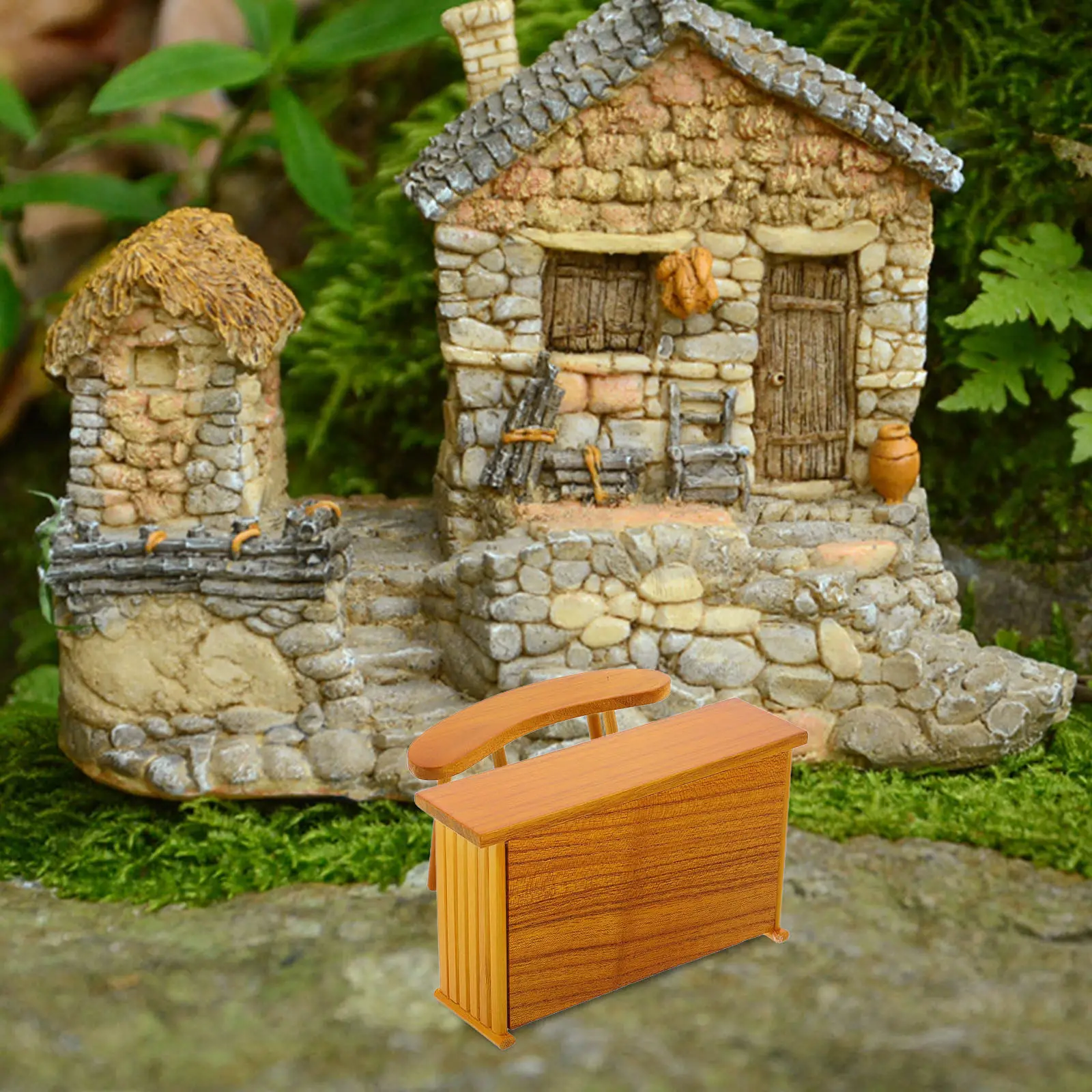 

Набор деревянной мебели для кукольного домика, натуральное дерево, масштаб 1:12, мини-бар, стол и стулья, комплект деревянной мебели для кукольного домика