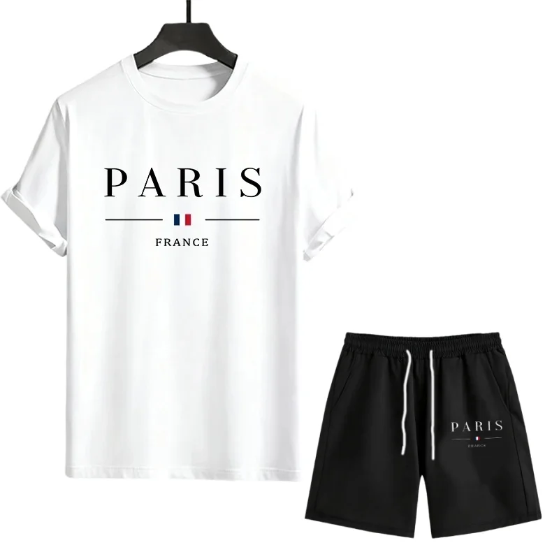 

2026 New High Quality Men's T-shirt Set Summer T-shirt Casual Round Neck Shirt Sportswear Short Sleeve Daily Fashion Top