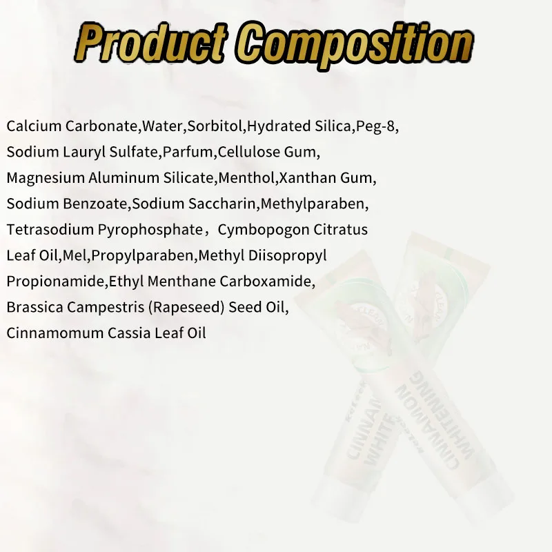 

Cinnamon Whitening Toothpaste Oral cleaning kit Fresh oral cavity Bad breath remover Breath repair gum care family pack 7pcs