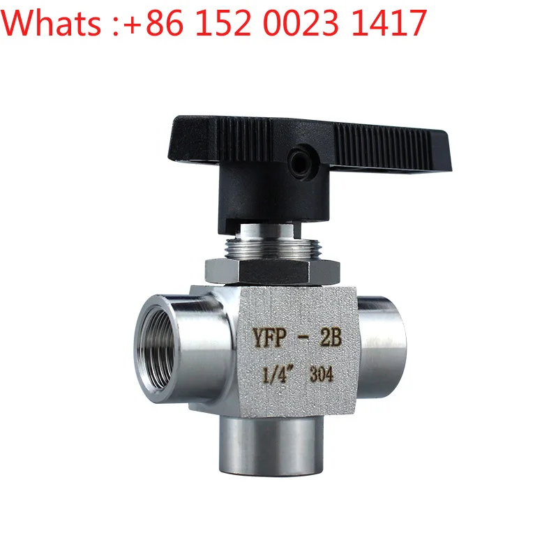304 سلك داخلي من الفولاذ المقاوم للصدأ صمام كروي ثلاثي الاتجاه YFP-2B صمام أداة L نوع 2 نقاط 3 نقاط