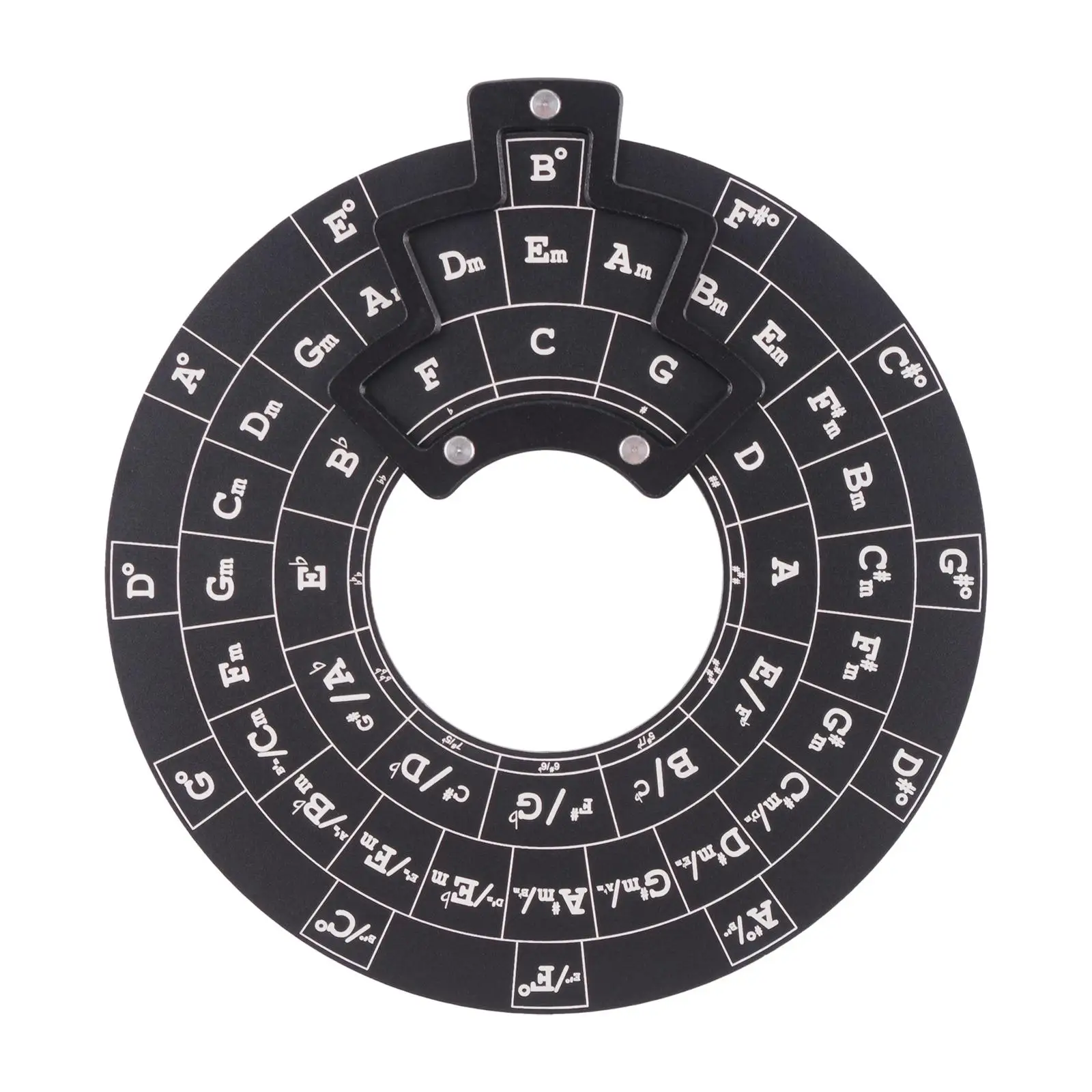 Round Music Melody Tool Black Circle of Fifths Wheel for Violin Bass Guitar